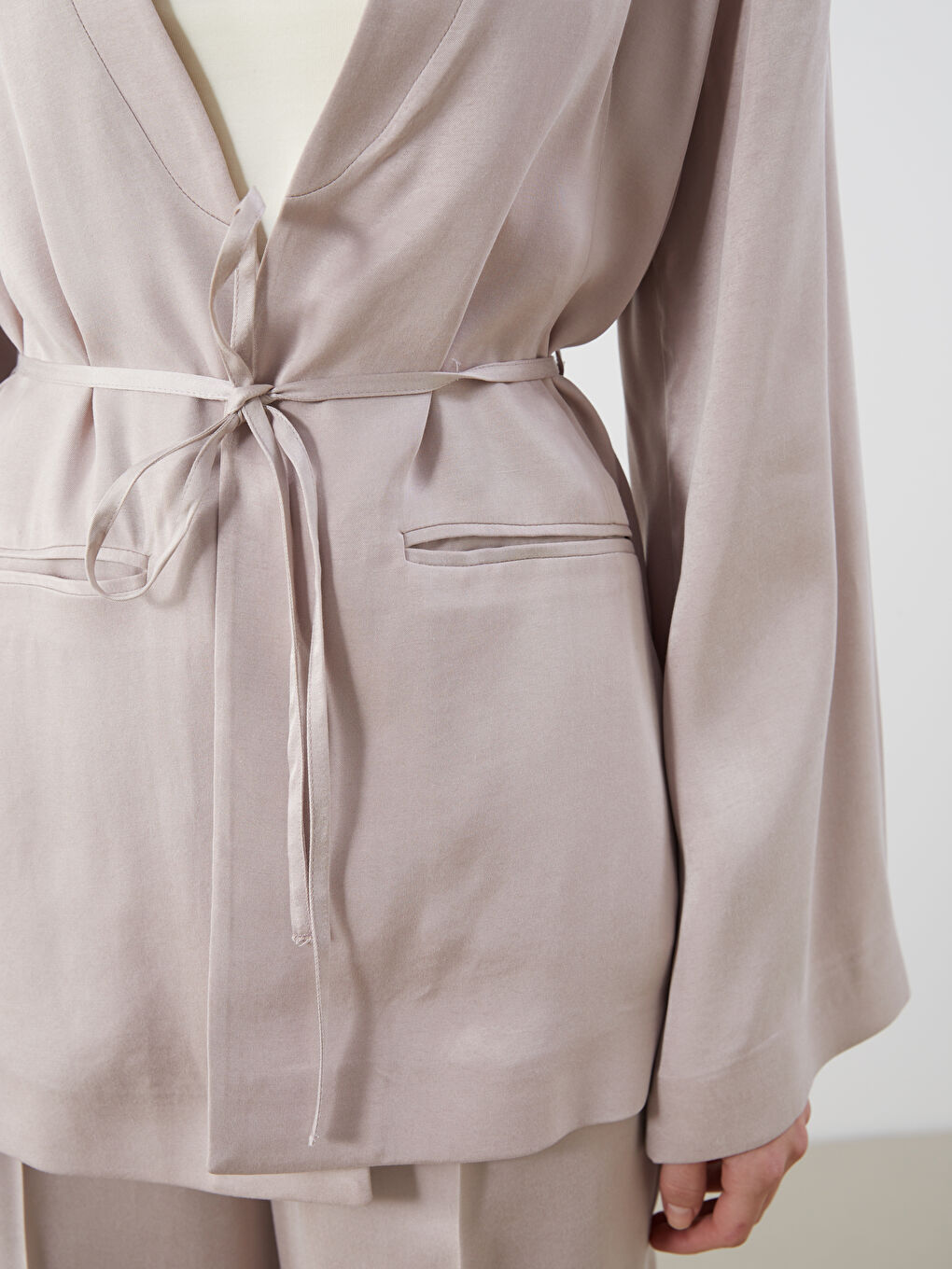 LCW Modest Pembe Şal Yaka Kadın Kimono - 3