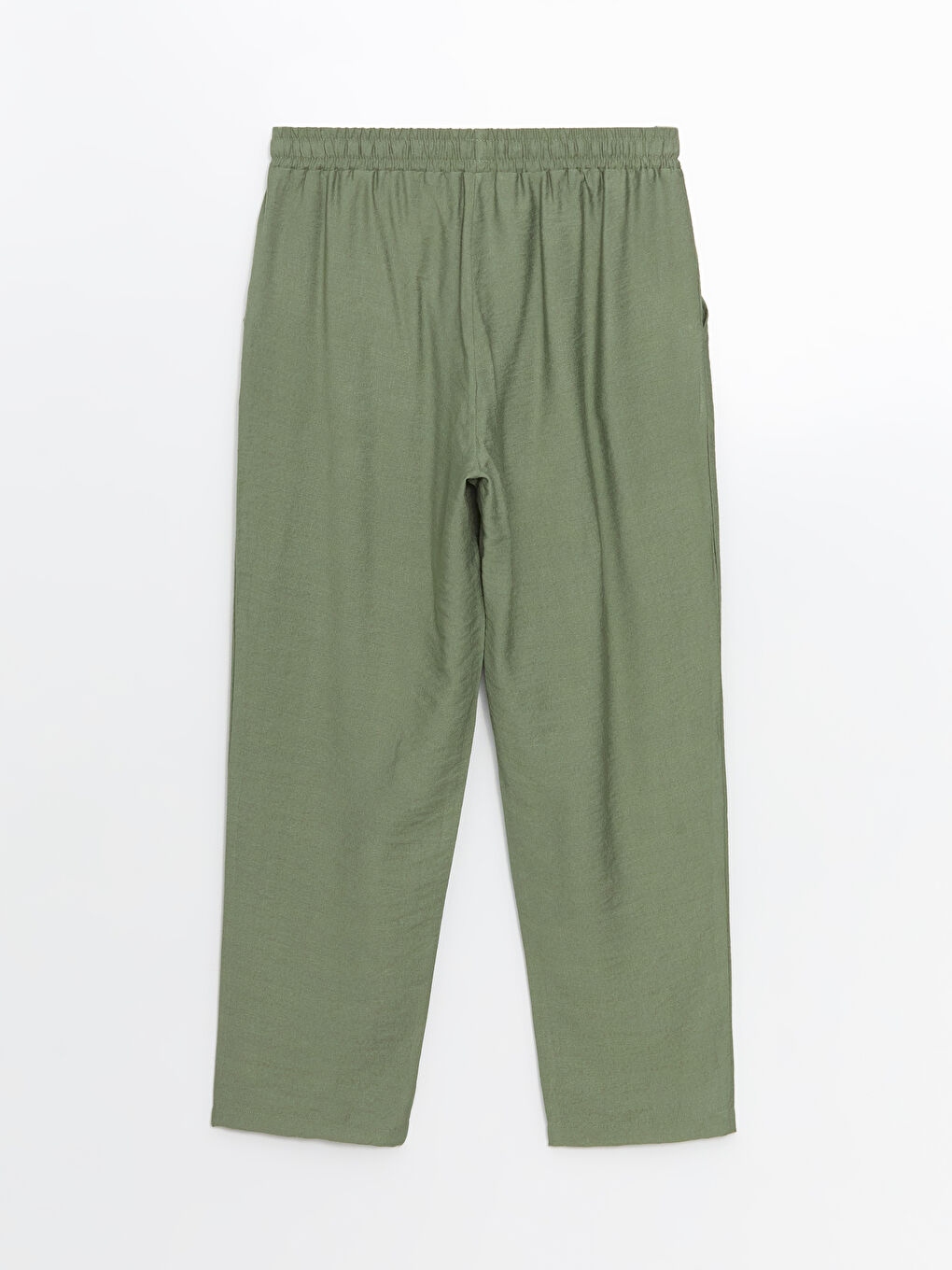 Haki Beli Lastikli Kadın Pantolon-5