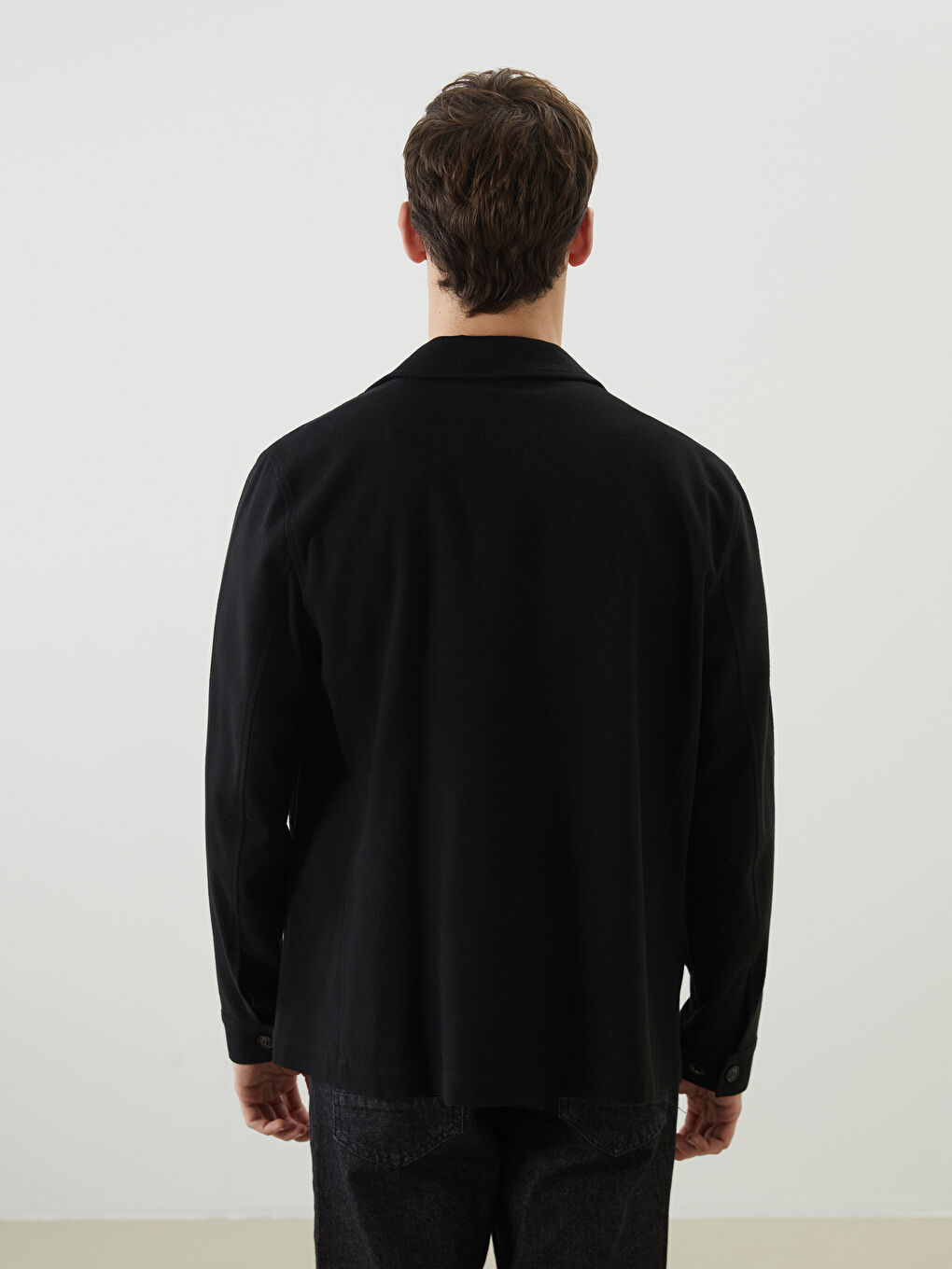 Siyah Standart Kalıp Erkek Blazer Ceket-3