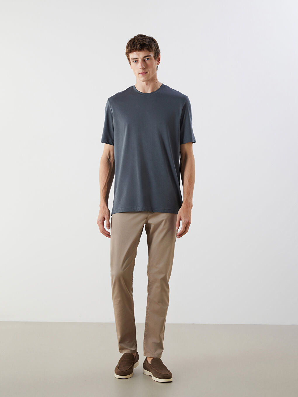 Yeşil DRY TOUCH Bisiklet Yaka Penye Erkek Tişört-3