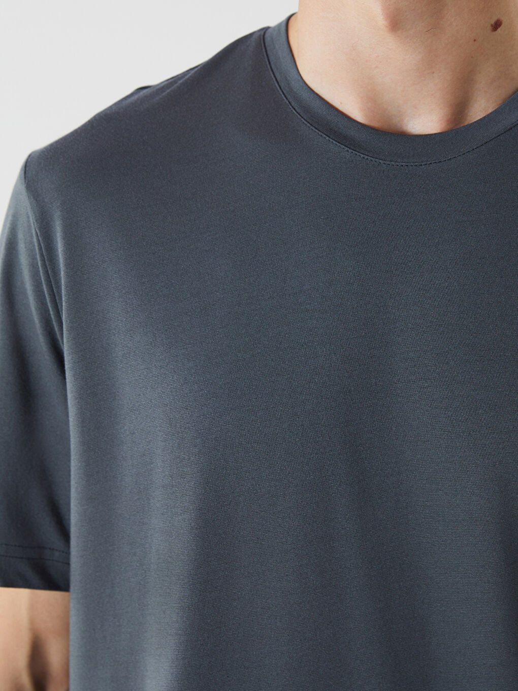 Yeşil DRY TOUCH Bisiklet Yaka Penye Erkek Tişört-5