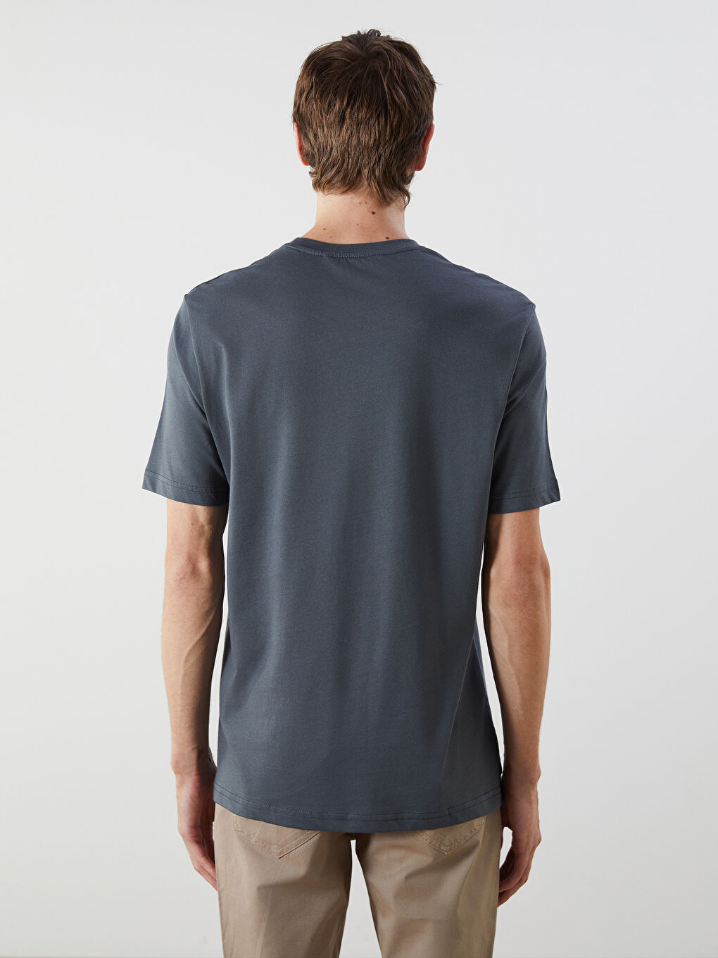 Yeşil DRY TOUCH Bisiklet Yaka Penye Erkek Tişört-7