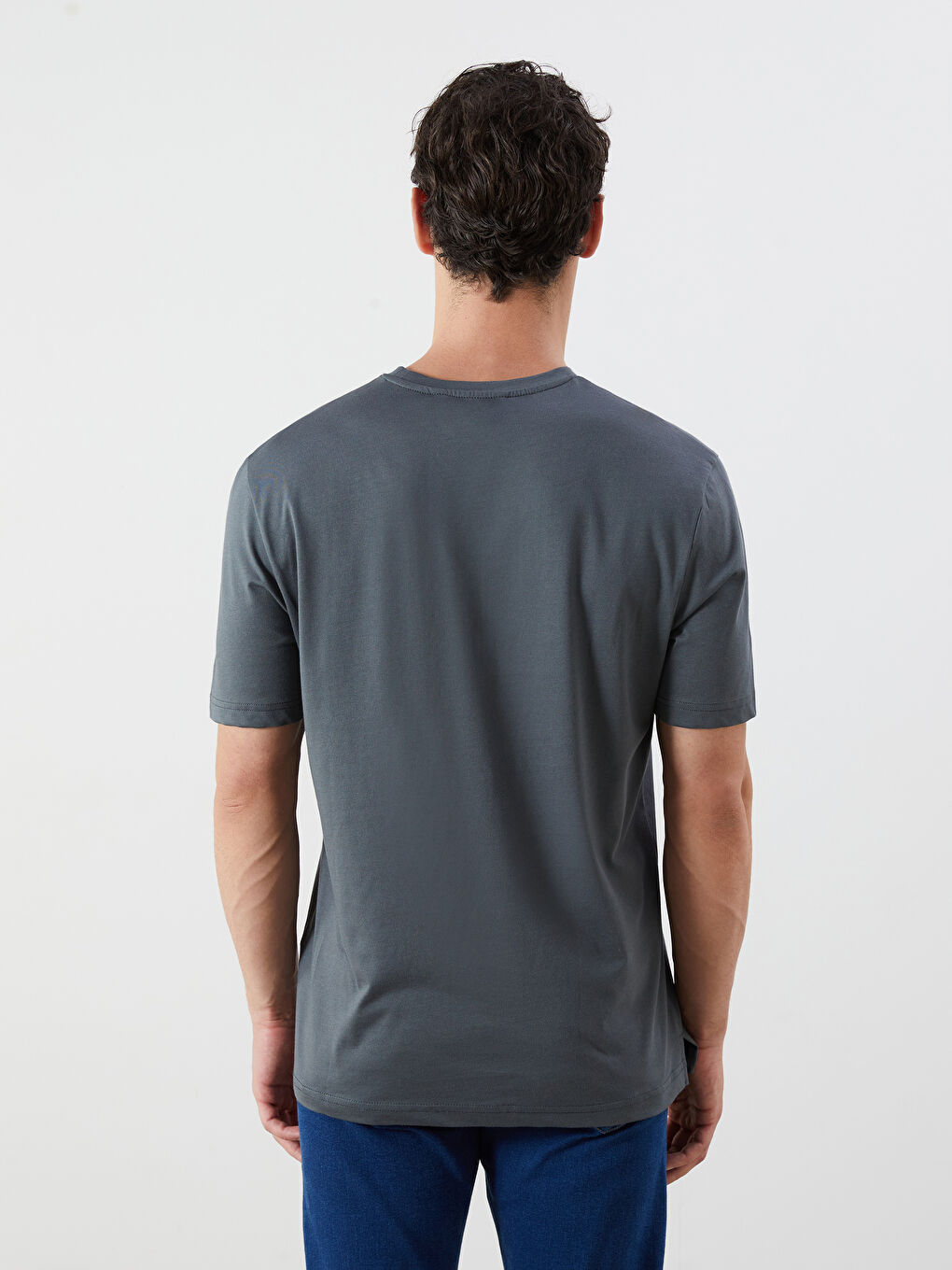 Yeşil DRY TOUCH Bisiklet Yaka Penye Erkek Tişört-6