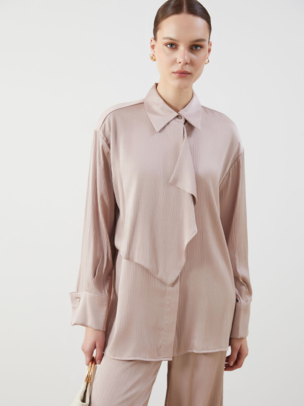 Ruffle Detailed Women's Shirt Tunic -S5M577Z8-GEQ