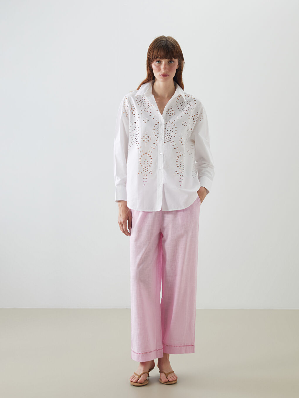 Openwork Oversize Women's Shirt-1
