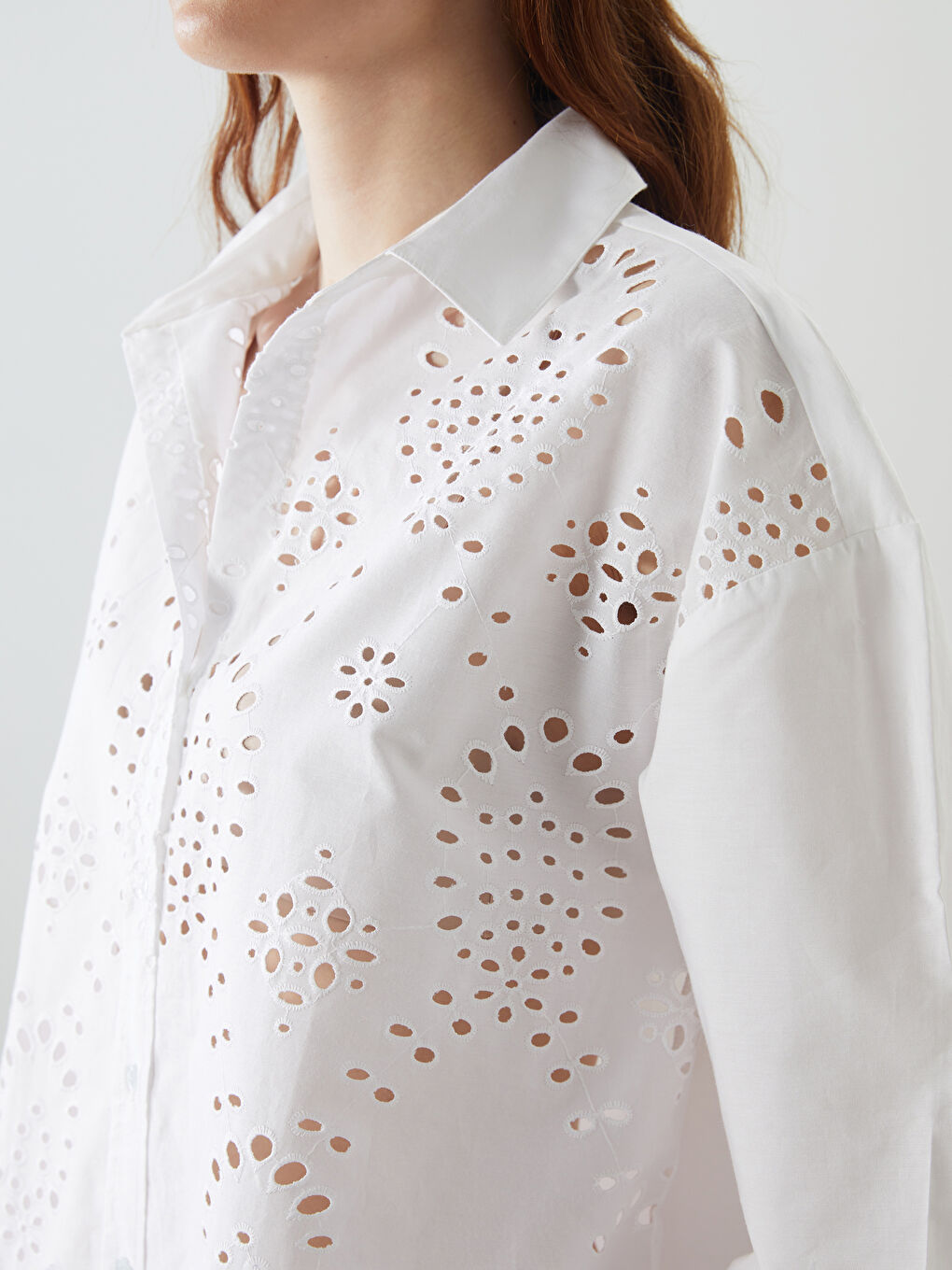 Openwork Oversize Women's Shirt-2