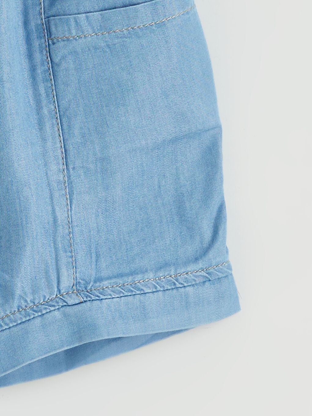 Mavi Beli Lastikli Erkek Bebek Şort-1