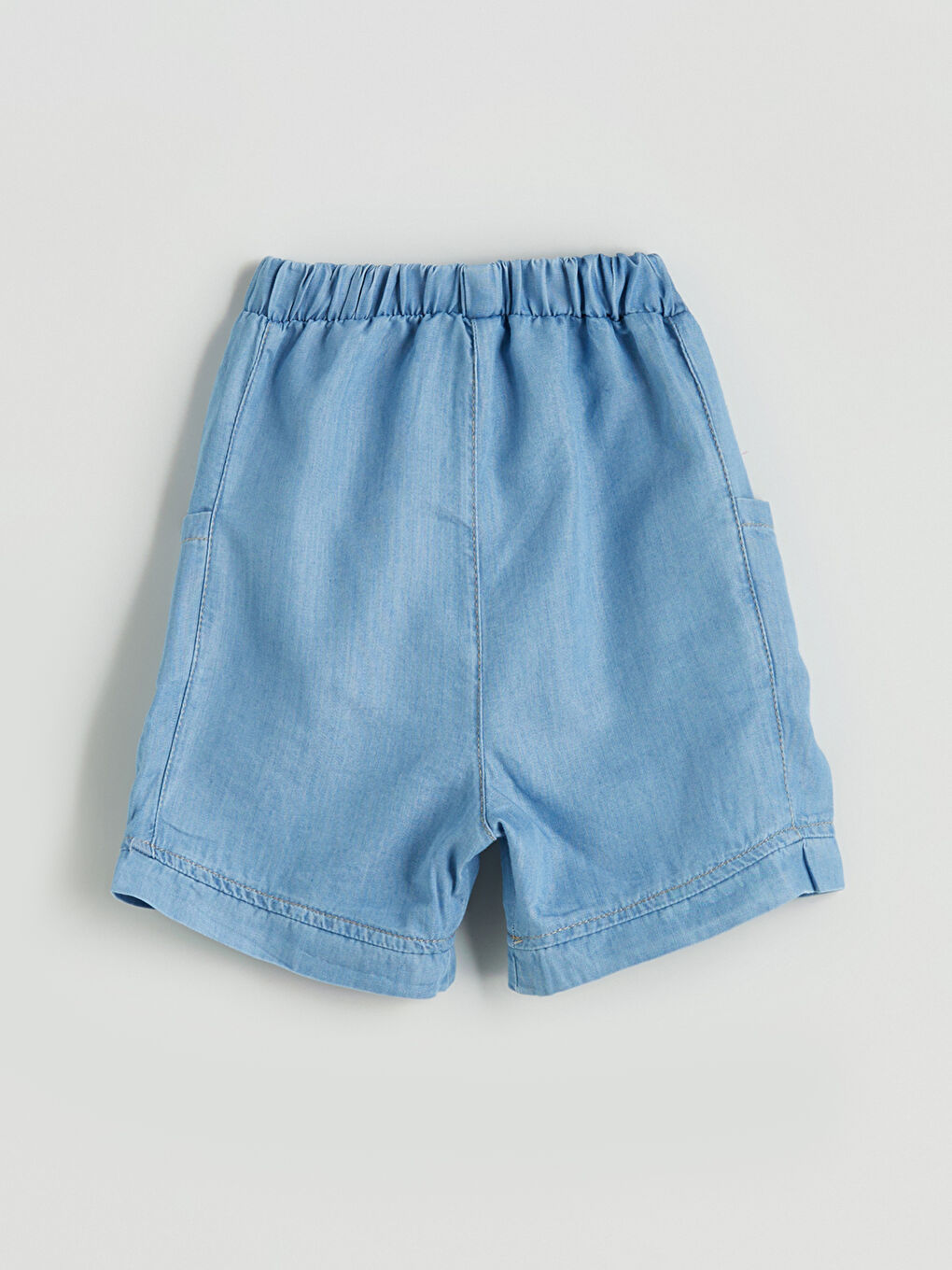 Mavi Beli Lastikli Erkek Bebek Şort-2