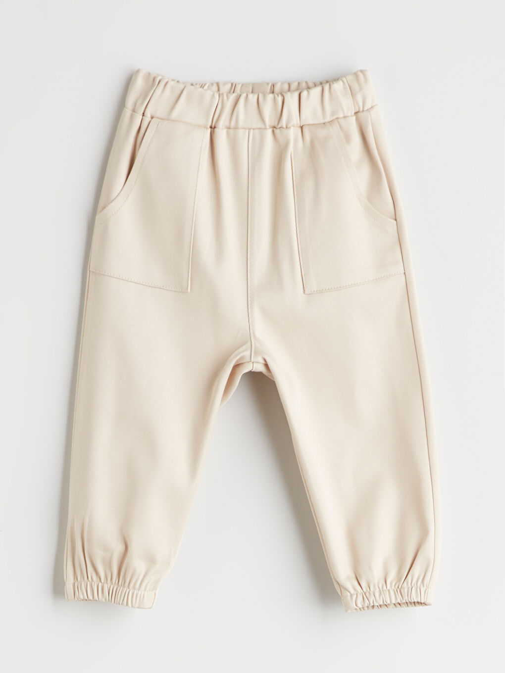 Bej Erkek Bebek Gabardin Jogger Pantolon