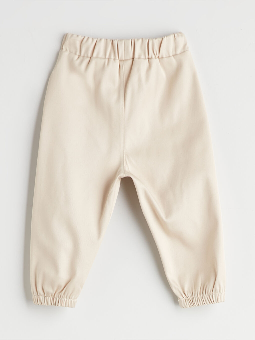 Bej Erkek Bebek Gabardin Jogger Pantolon-1