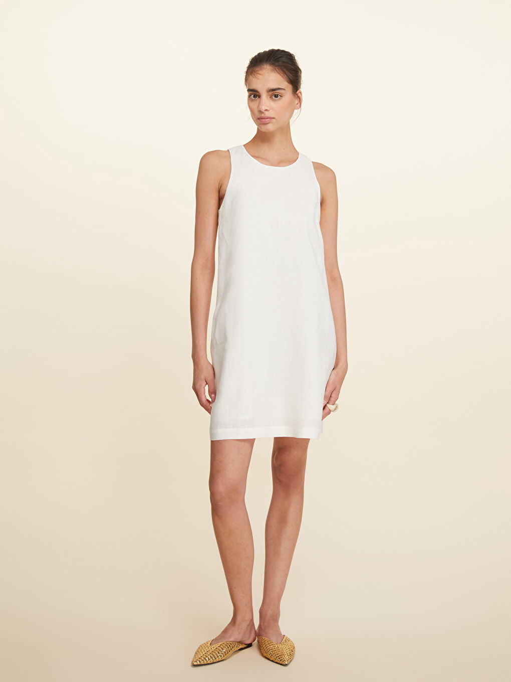 Halter Neck Linen Mini Dress -S5M642Z8-FEL
