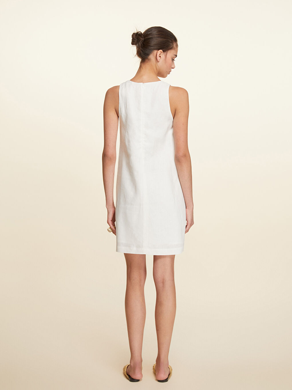 Halter Neck Linen Mini Dress -S5M642Z8-FEL