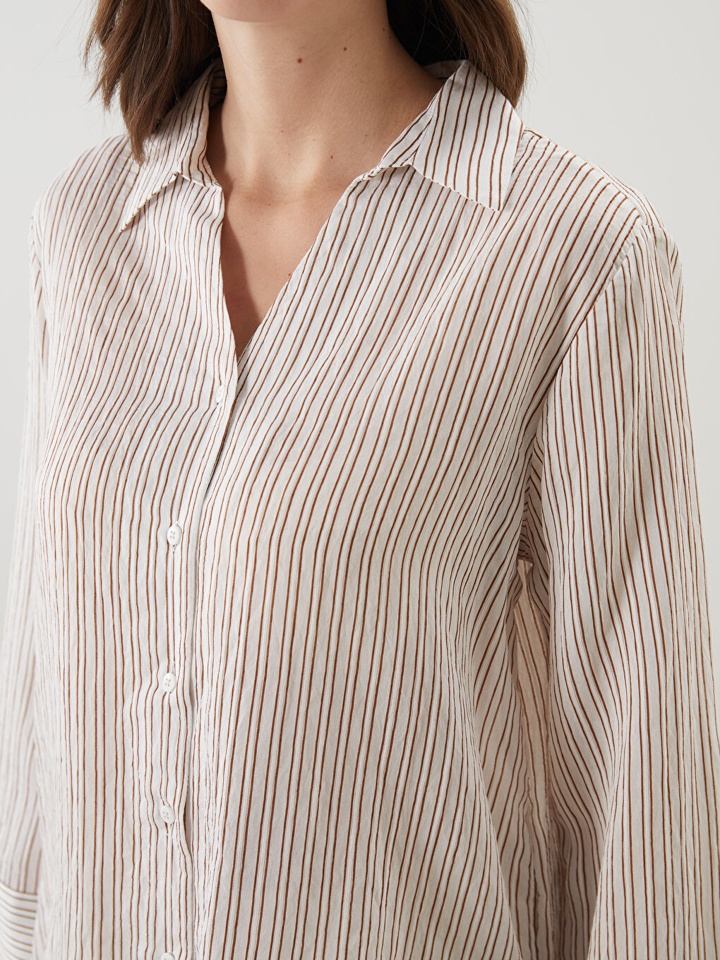 striped oversize women's shirt -S5M652Z8-LFC