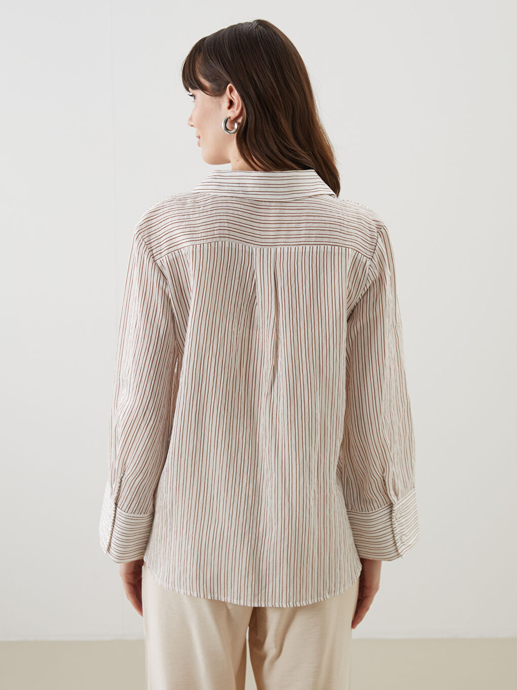 striped oversize women's shirt -S5M652Z8-LFC