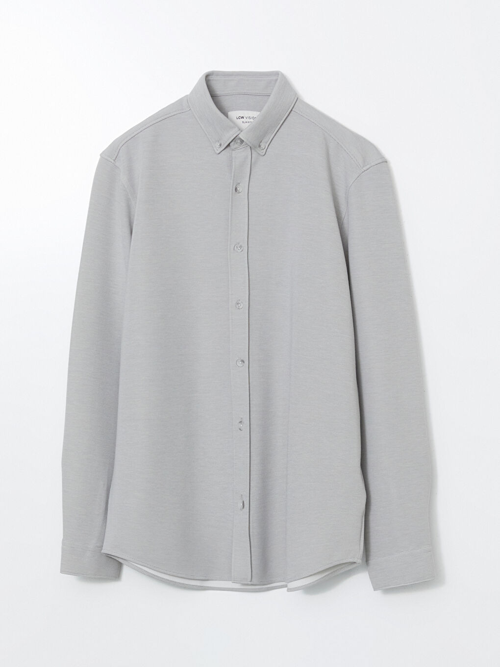 Gri Slim Fit Uzun Kollu Erkek Gömlek-4