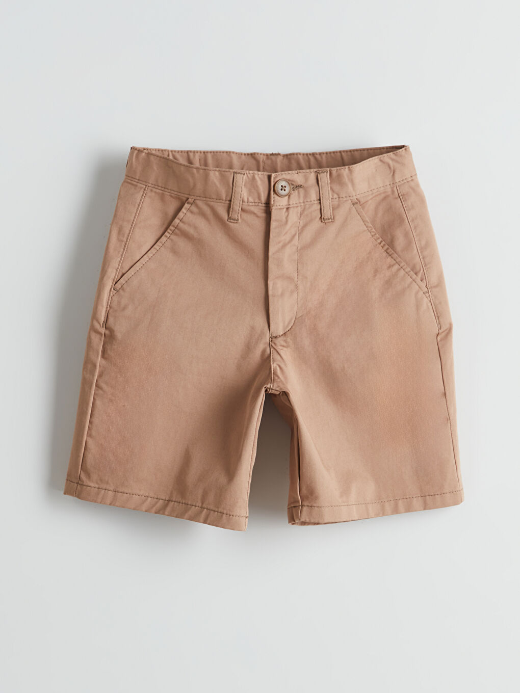 Bej Beli Ayarlanabilir Lastikli Erkek Çocuk Şort