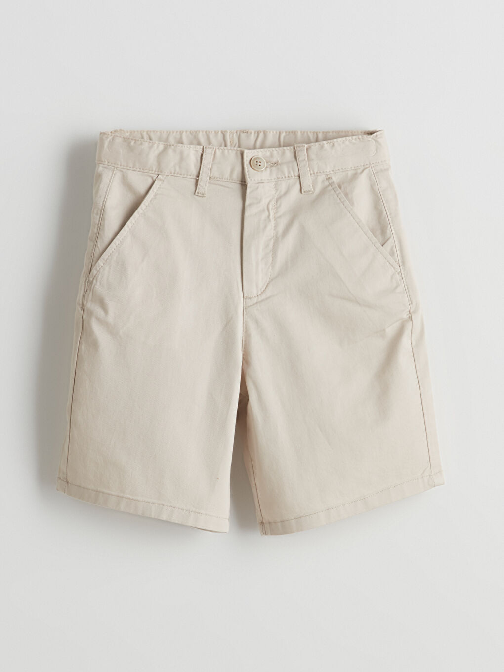 Bej Beli Ayarlanabilir Lastikli Erkek Çocuk Şort