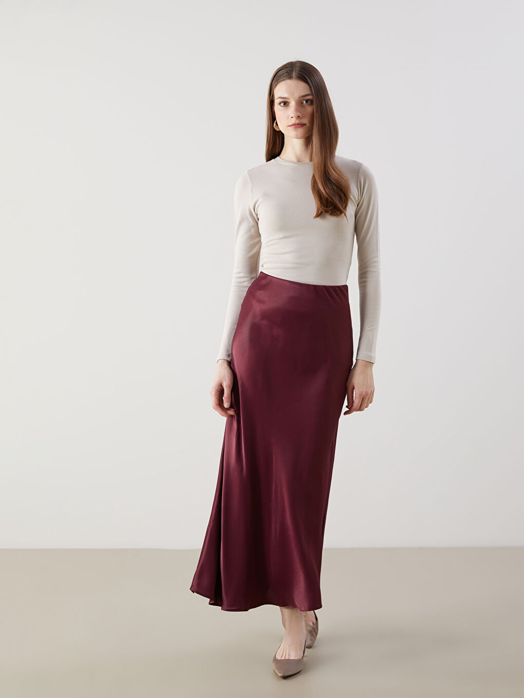 Standard Fit Satin Women's Skirt -S5M688Z8-CZF