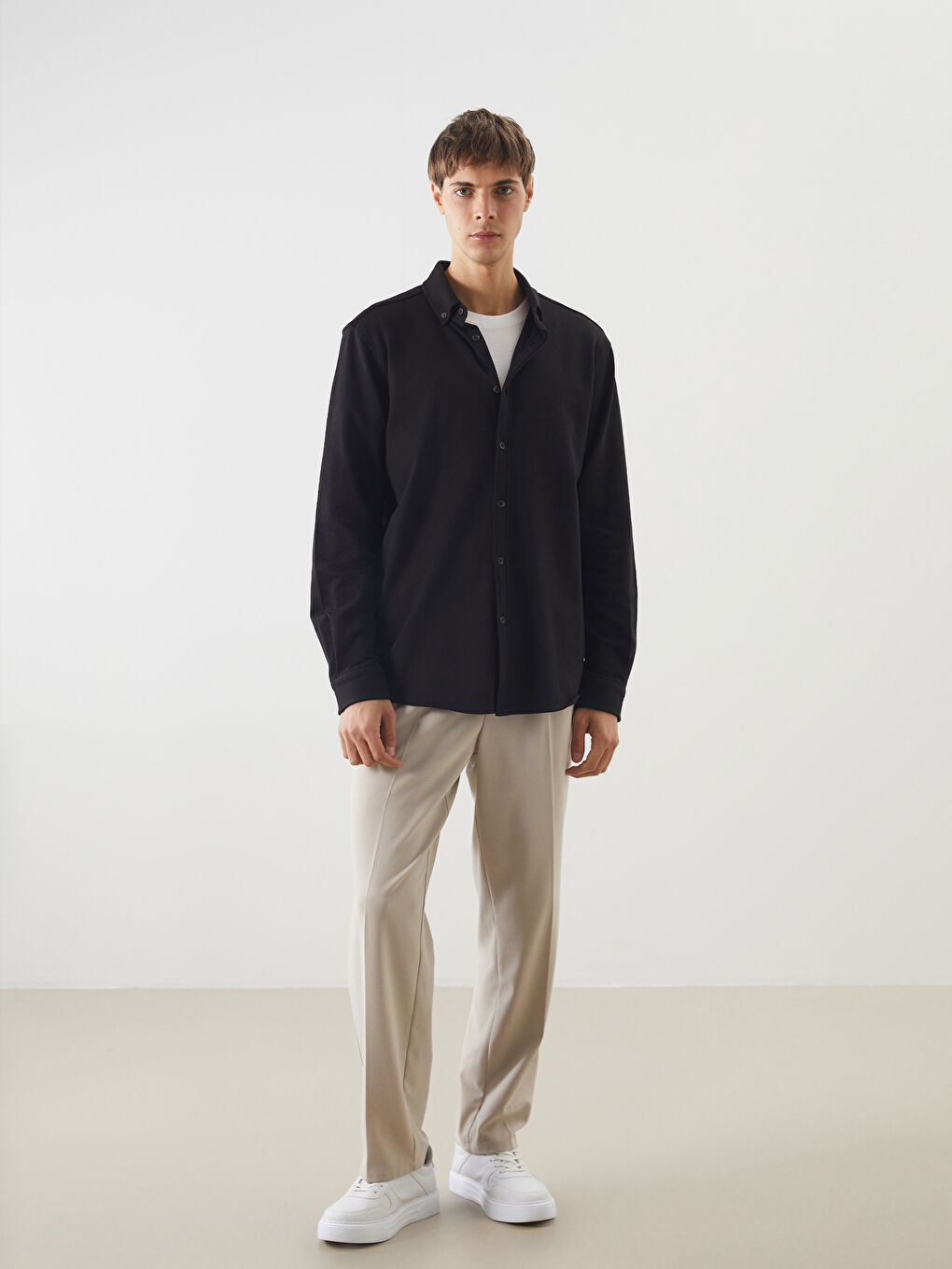 LCW Vision Slim Fit Uzun Kollu Erkek Gömlek -S5M692Z8-CVL
