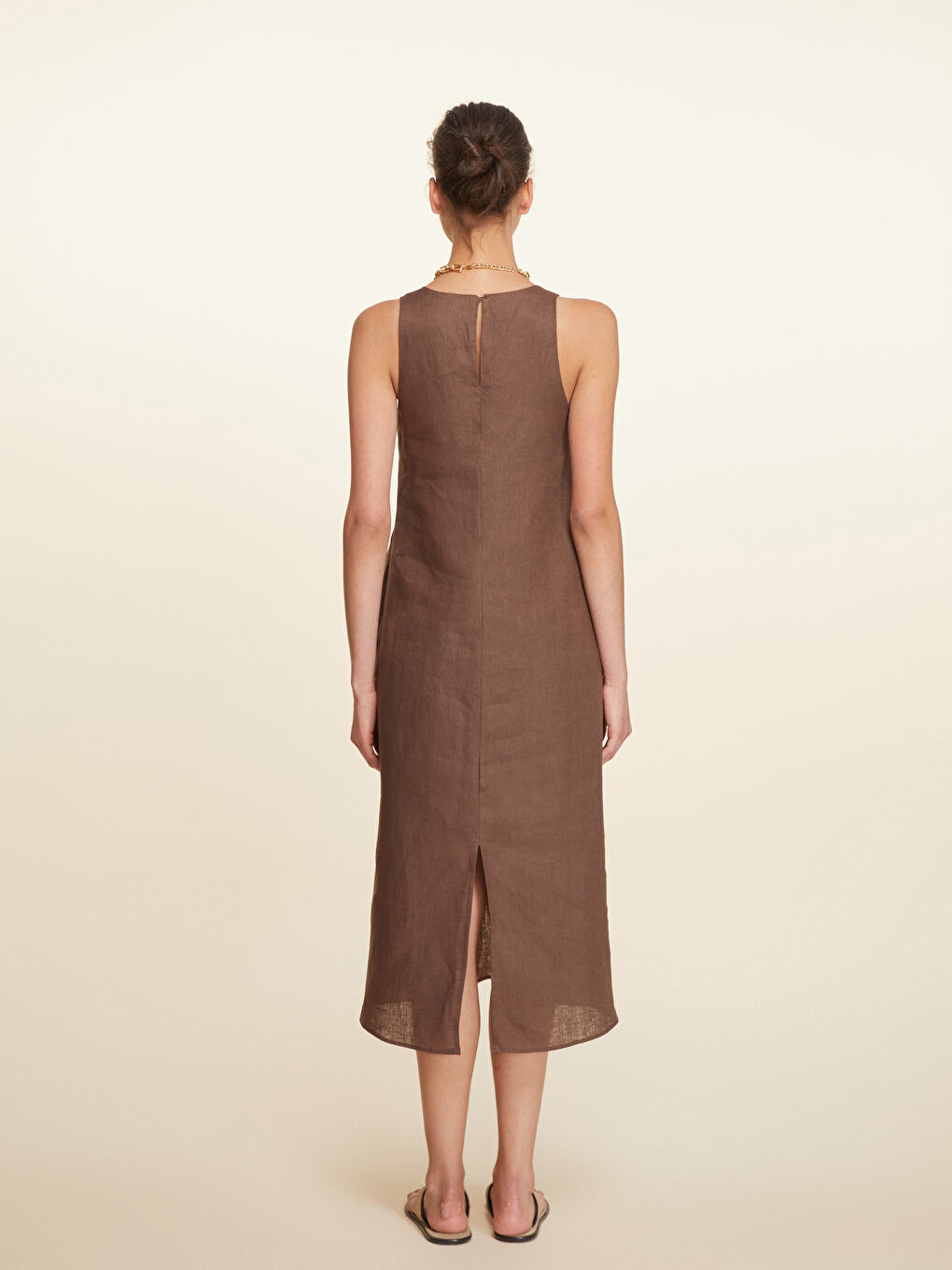 Halter Neck Linen Dress -S5M698Z8-R3C