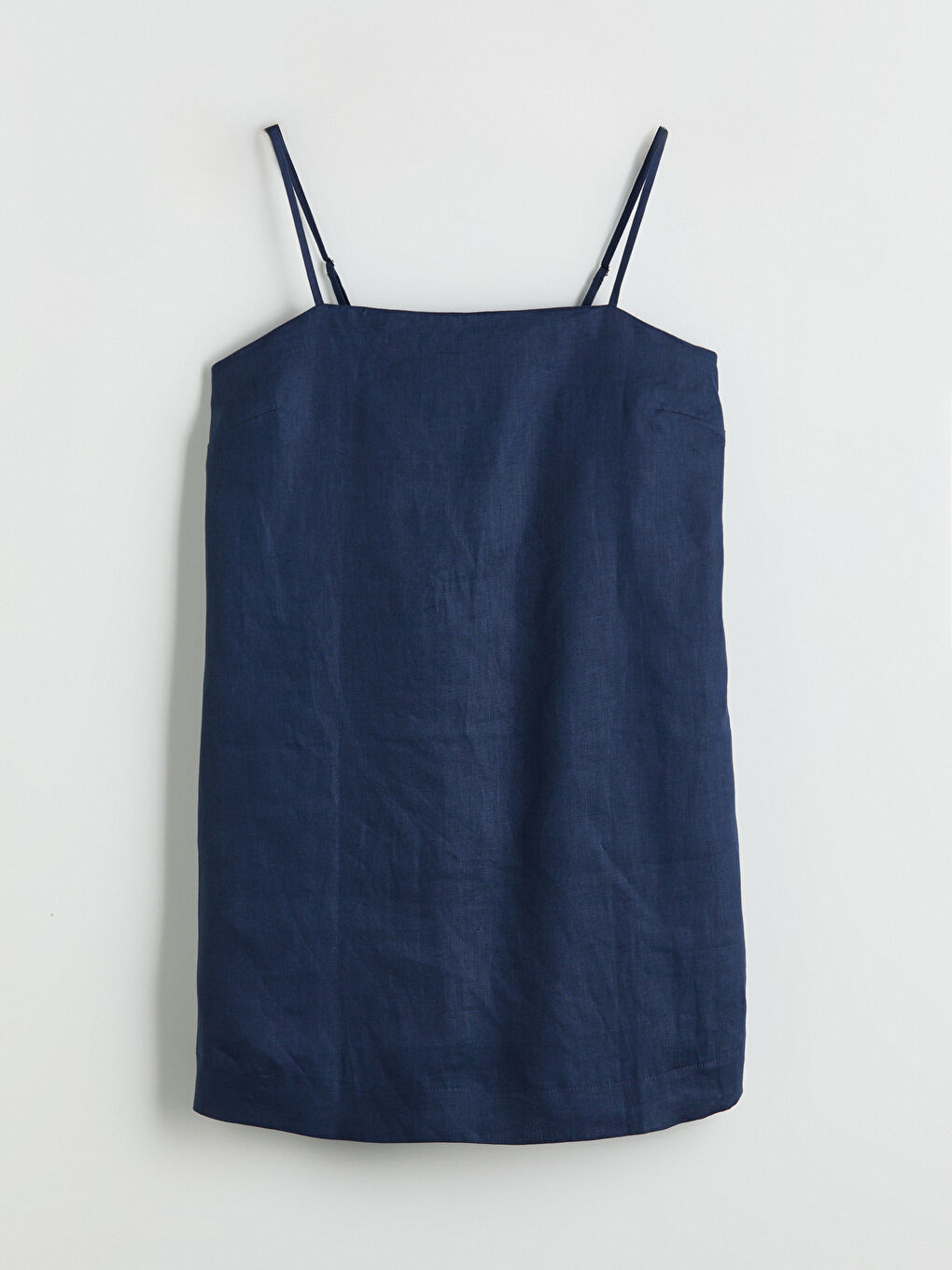 LCW Vision Square Neck 100% Linen Mini Dress -S5M701Z8-CS6