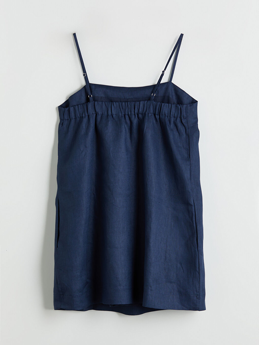 LCW Vision Square Neck 100% Linen Mini Dress -S5M701Z8-CS6