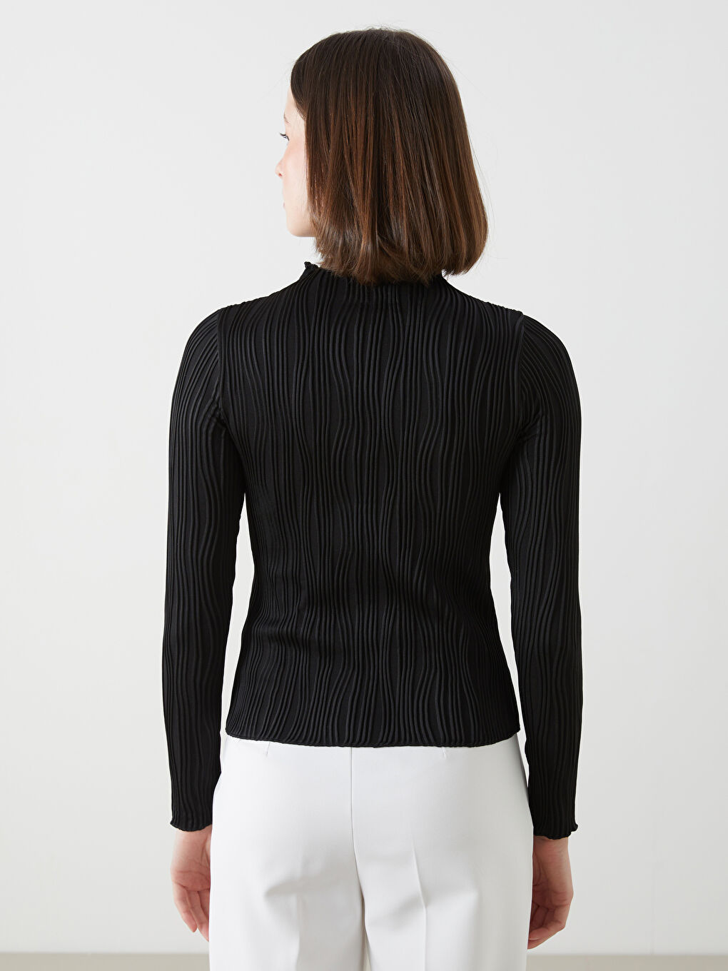 Funnel Neck Textured Women's Body -S5M706Z8-CVL
