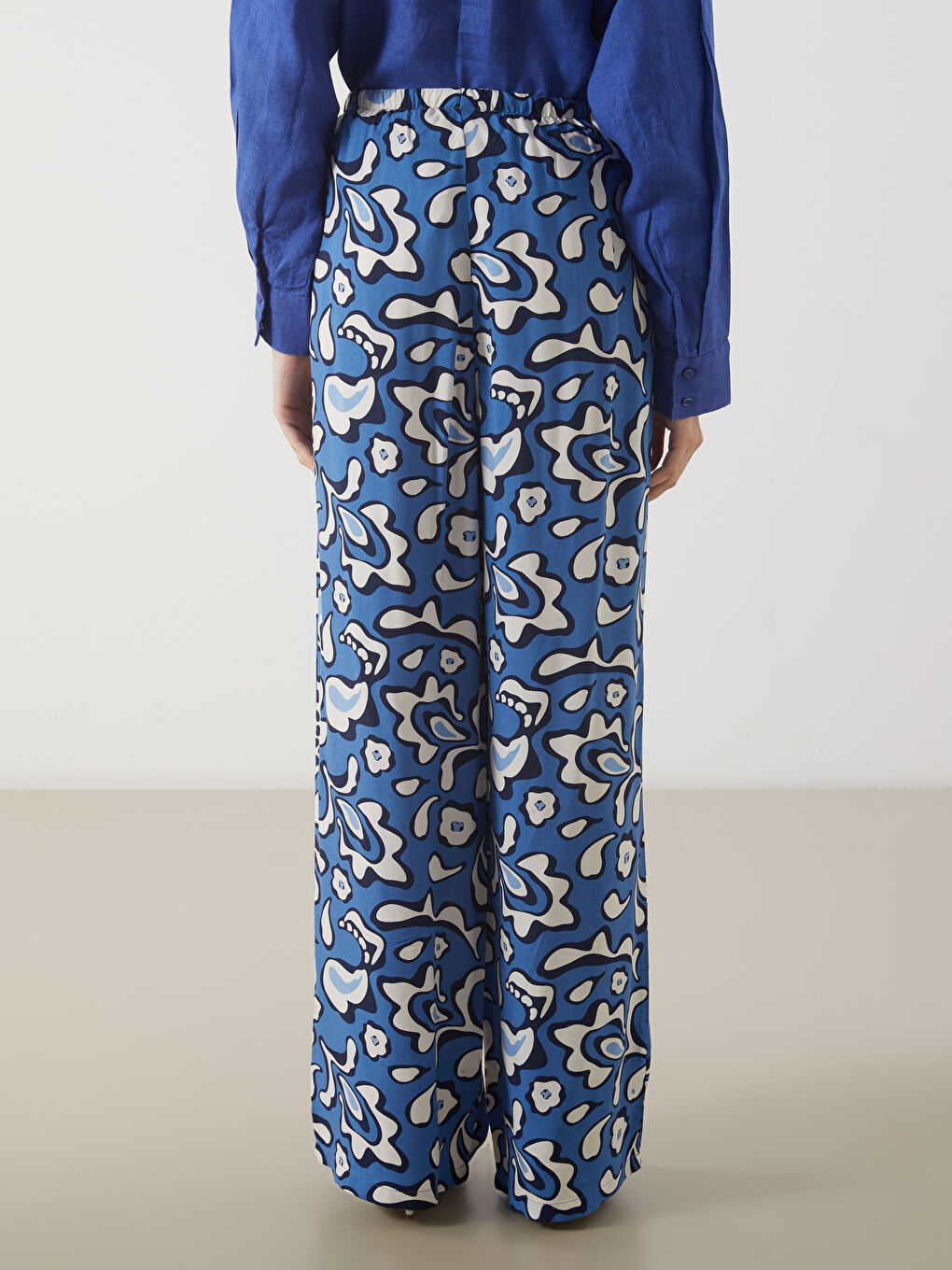 Elastic Waist Patterned Women's Trousers -S5M714Z8-LQQ