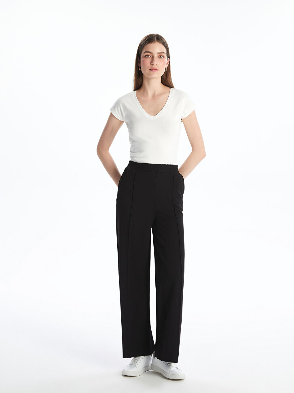 Women's Sweatpants with Elastic Waist -S5M727Z8-CVL