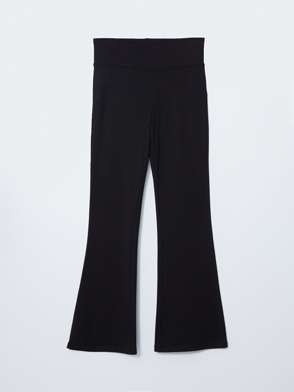 Siyah Beli Lastikli İspanyol Paça Kadın Tayt Pantolon-4