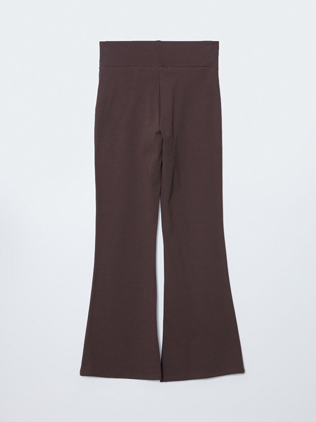 Kahverengi Beli Lastikli İspanyol Paça Kadın Tayt Pantolon-4