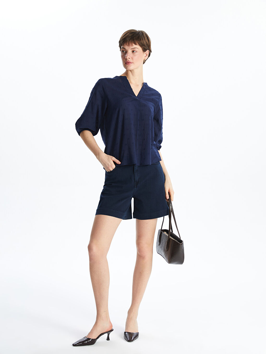 Regular Fit Women's Denim Shorts -S5M740Z8-507