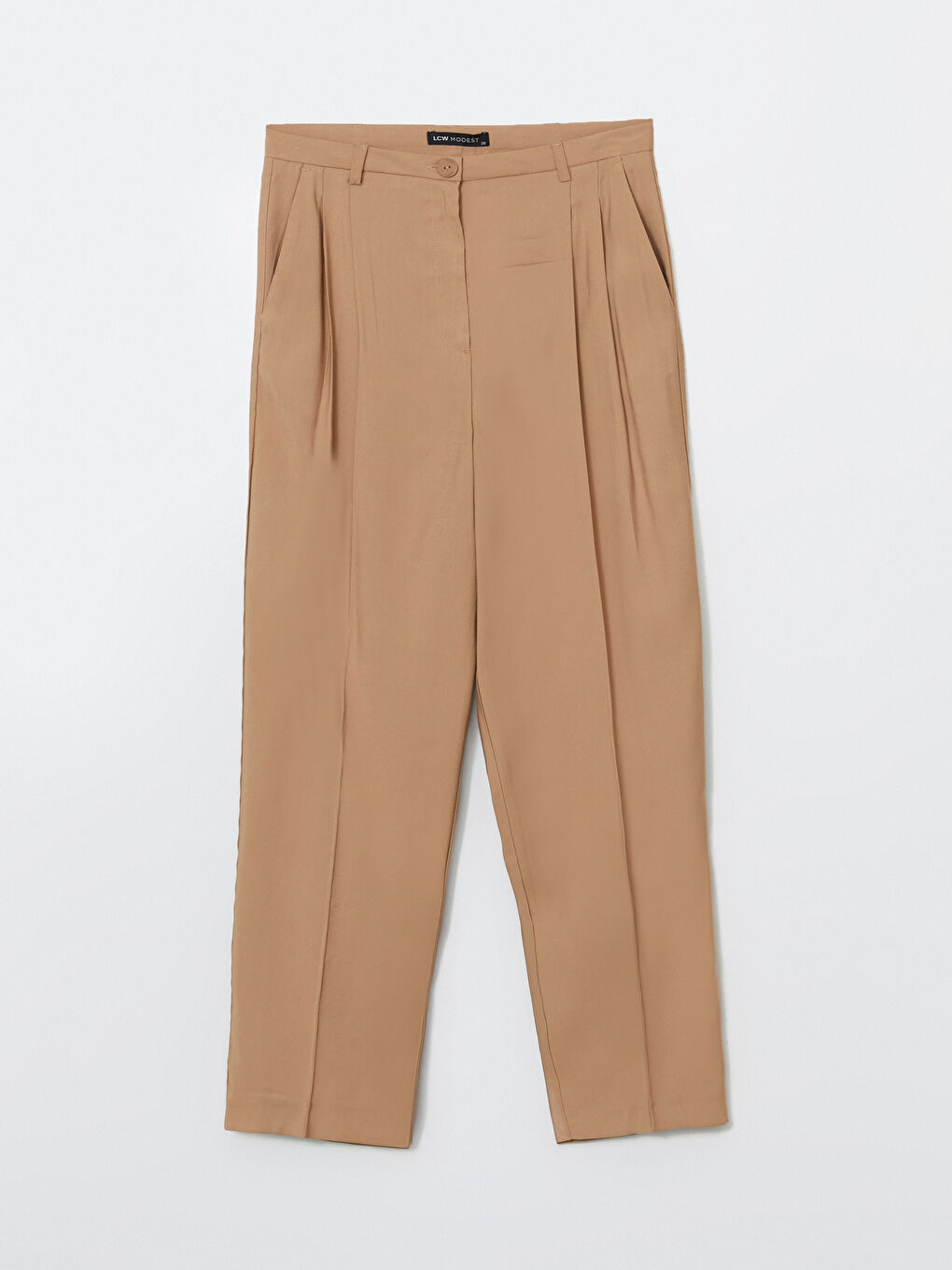 Sarı Loose Fit Kadın Pileli Pantolon-5