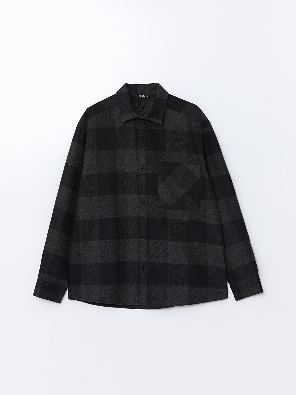 Siyah Regular Fit Uzun Kollu Ekose Erkek Oduncu Gömlek-4