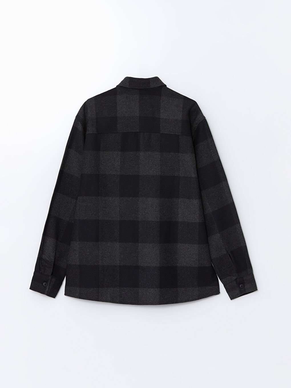 Siyah Regular Fit Uzun Kollu Ekose Erkek Oduncu Gömlek-5