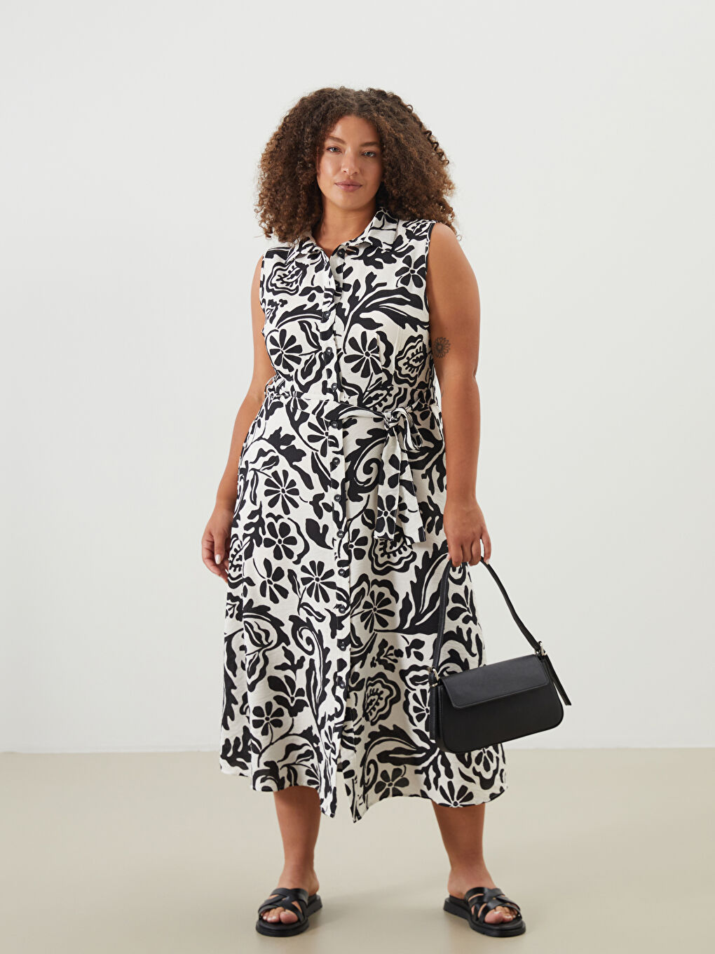 Regular Fit Patterned Shirt Dress -S5M822Z8-LQJ