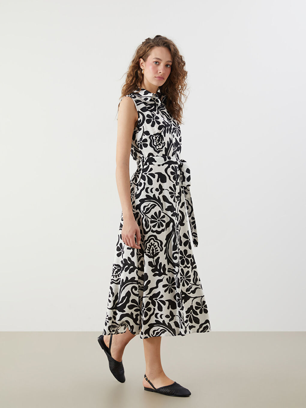 Regular Fit Patterned Shirt Dress -S5M822Z8-LQJ