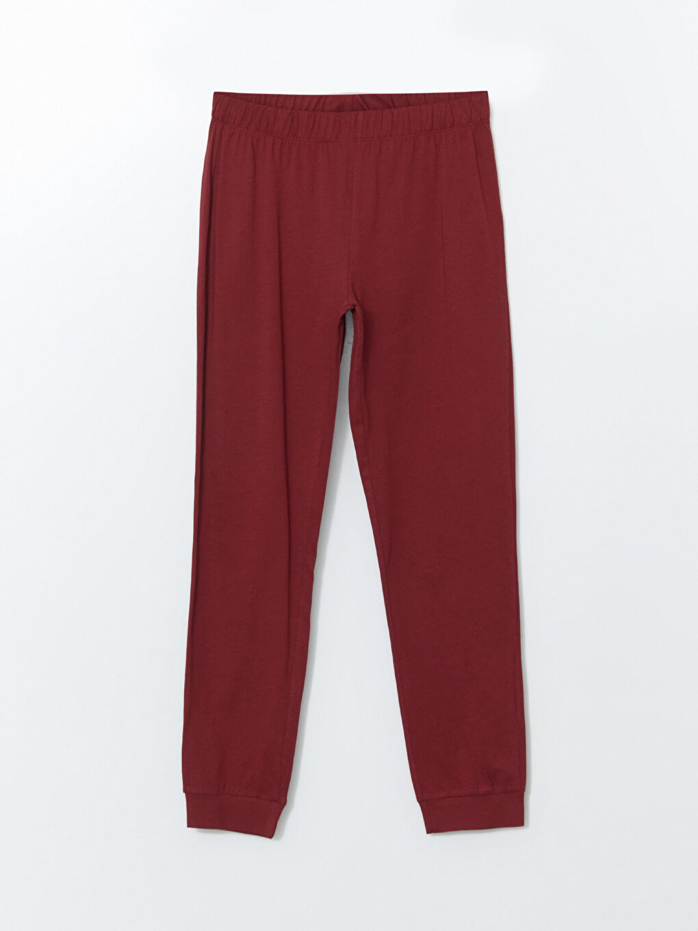 Bordo Beli Lastikli Kadın Jogger Pijama Altı