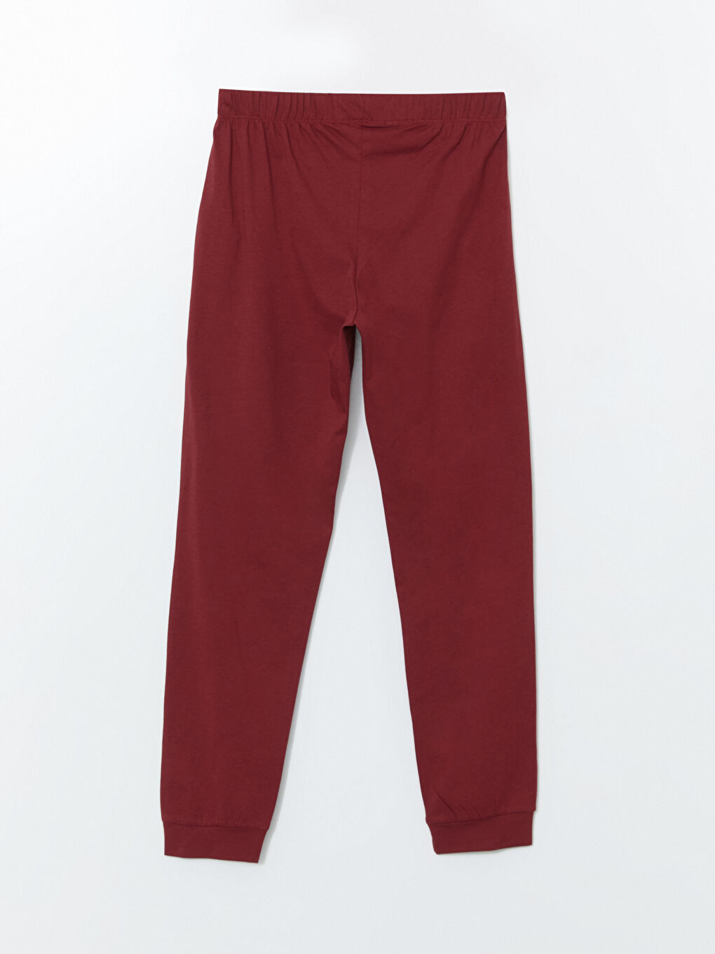 Bordo Beli Lastikli Kadın Jogger Pijama Altı-1