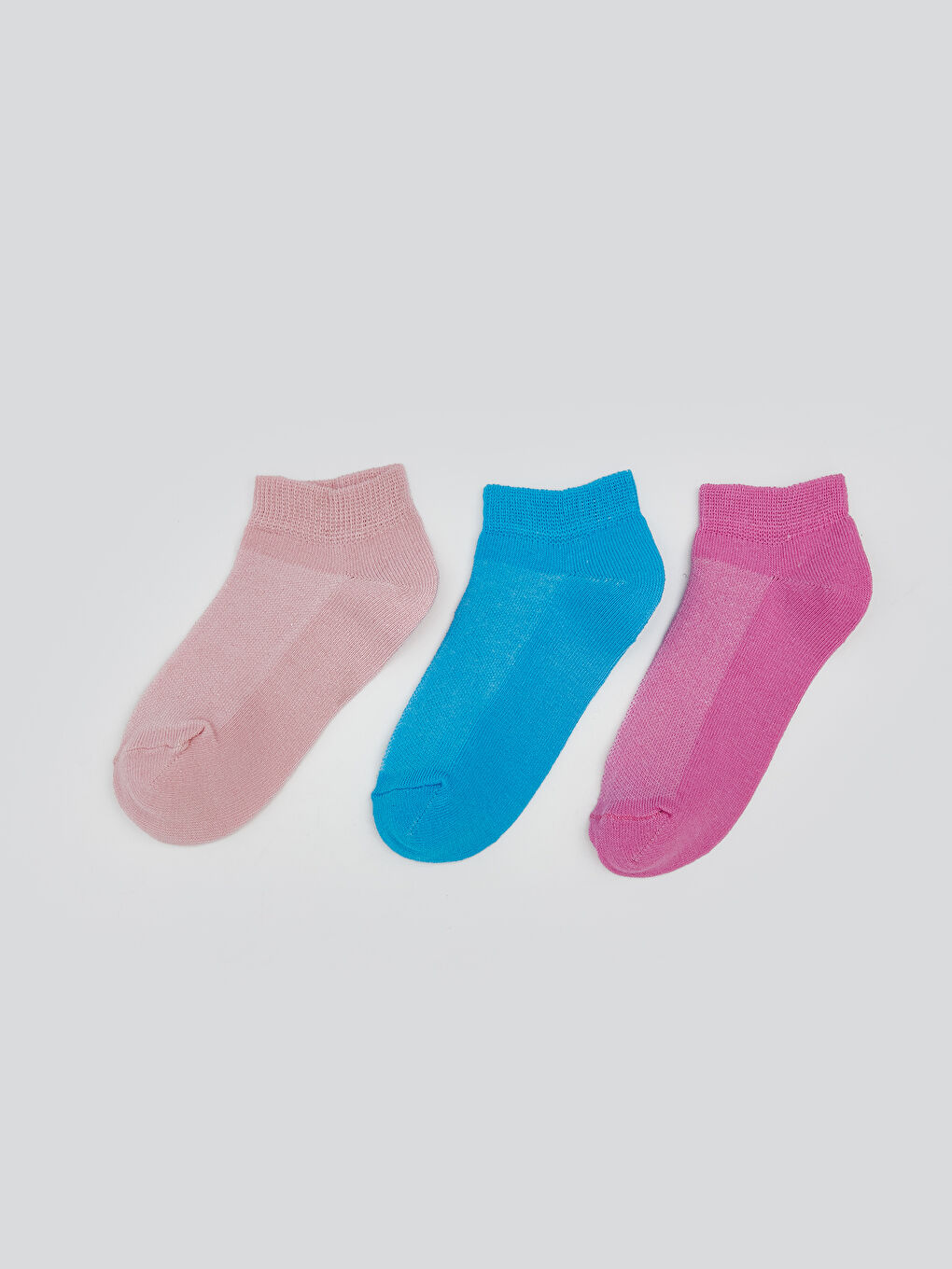 Fuşya Basic Kız Bebek Patik Çorap 3'lü