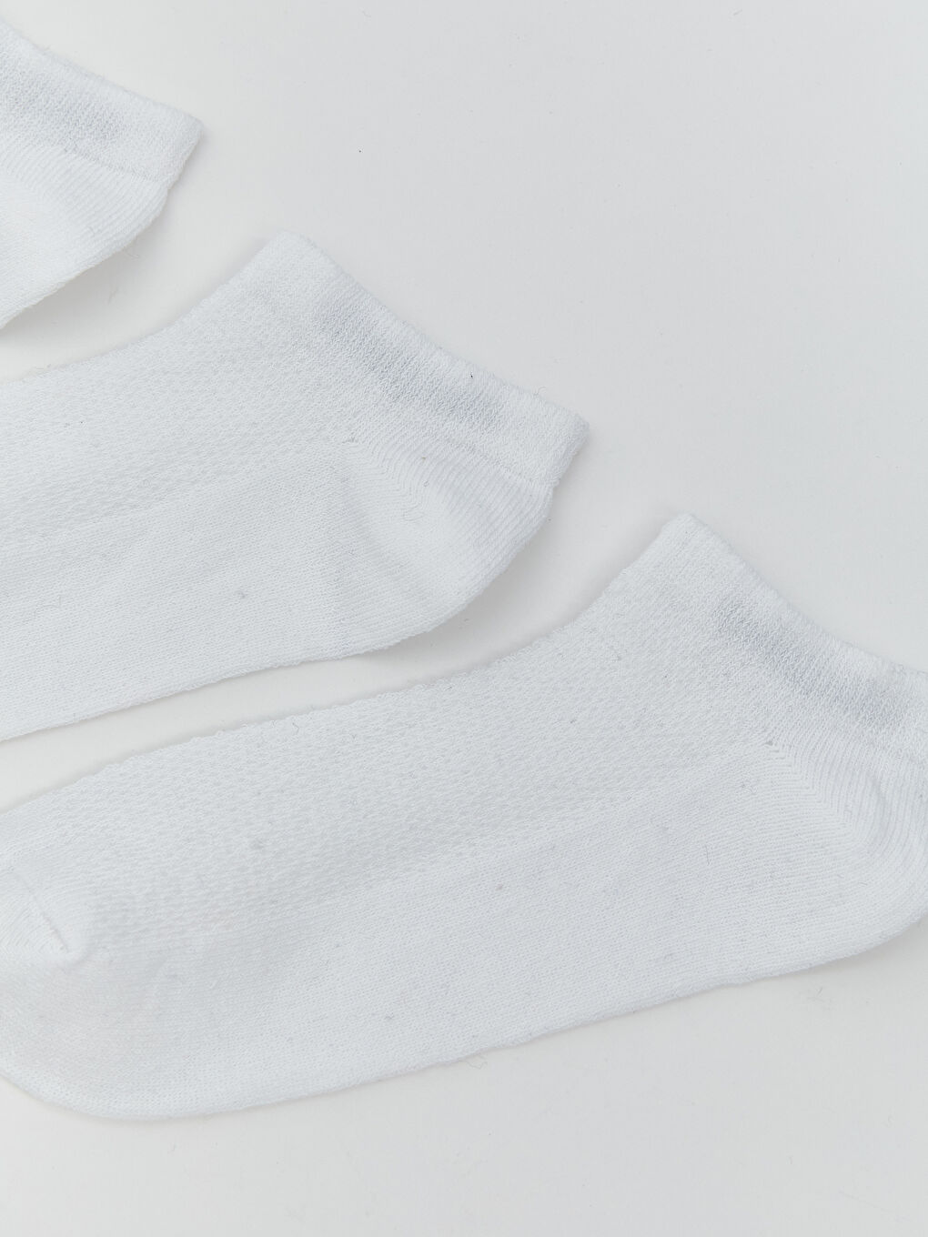 Beyaz Basic Kız Çocuk Patik Çorap 3'lü-1