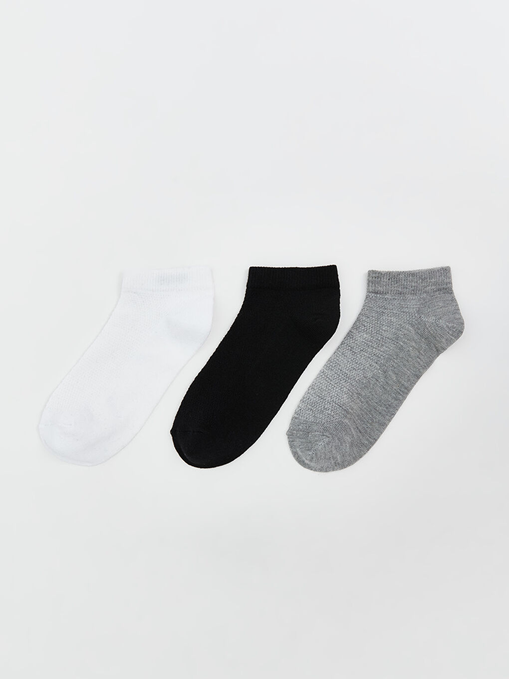 Beyaz Basic Kız Çocuk Patik Çorap 3'lü