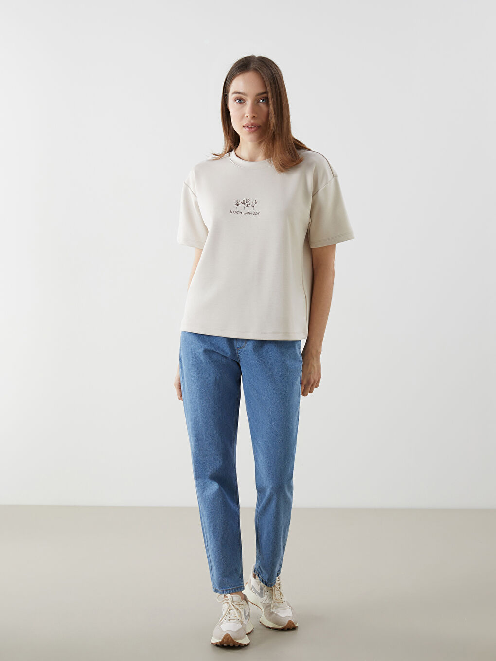 Crew Neck Printed Women's T-shirt -S5M904Z8-DEC