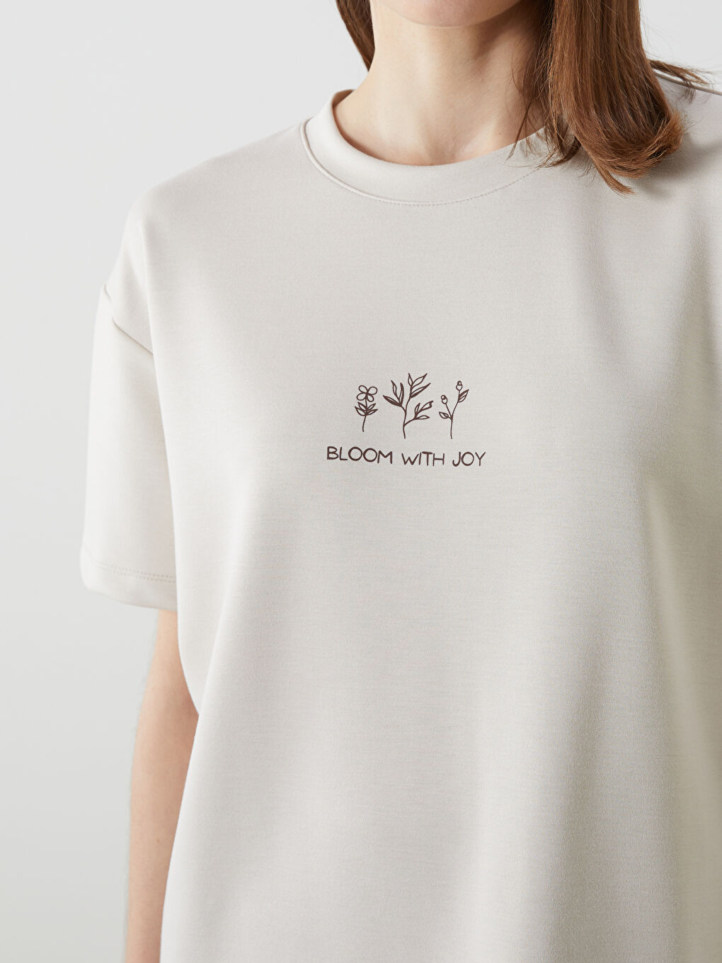 Crew Neck Printed Women's T-shirt -S5M904Z8-DEC