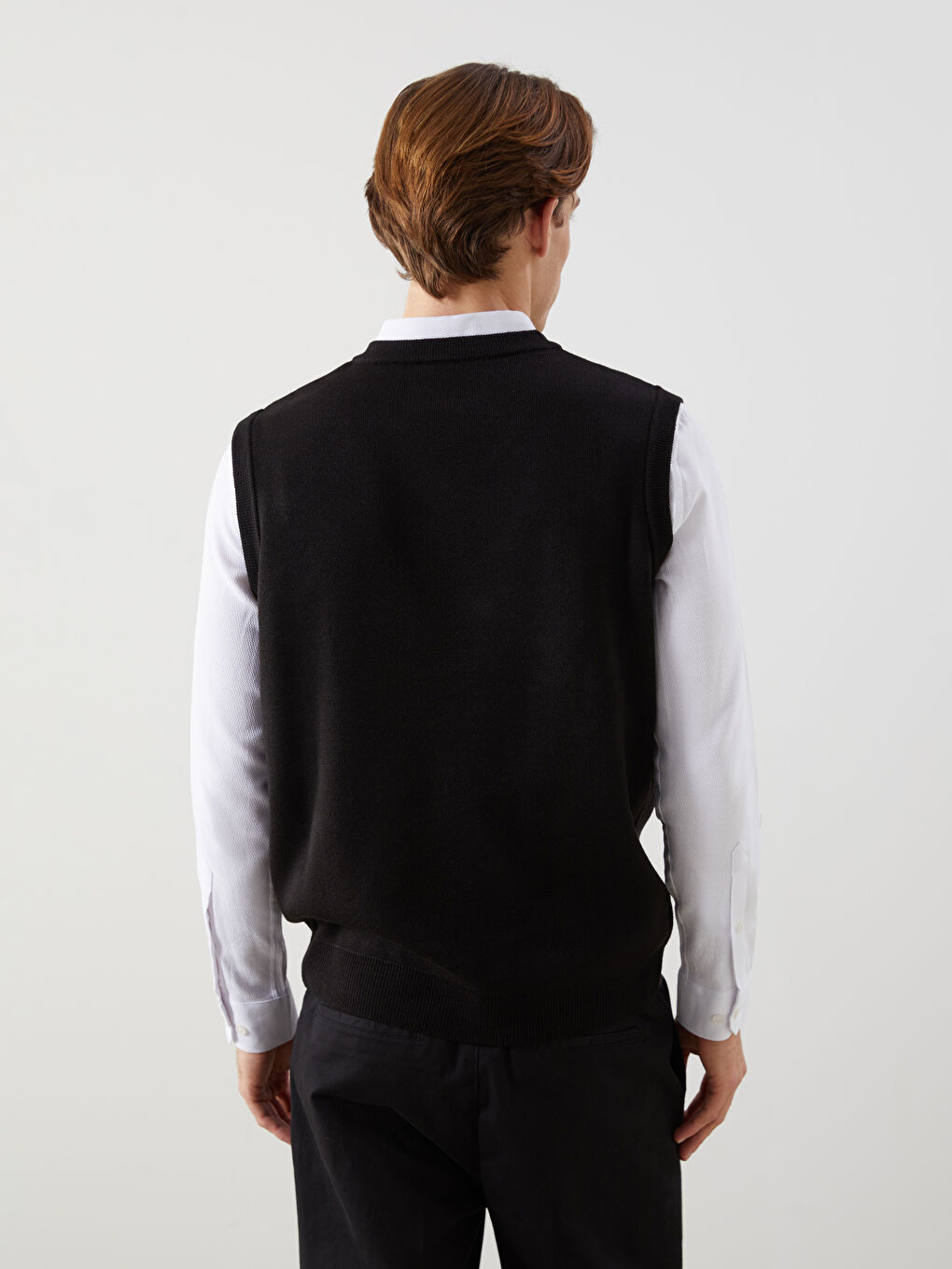 Standard Fit V Neck Men's Knitwear Sweater Vest -S5M906Z8-CVL