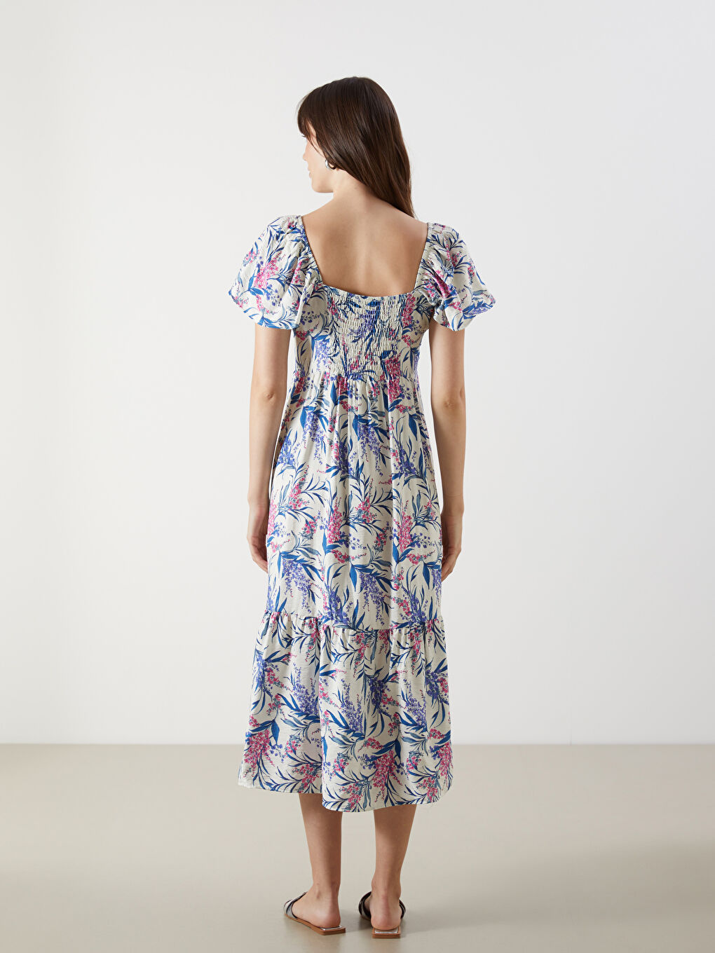 U Neck Floral Dress -S5M946Z8-F9C
