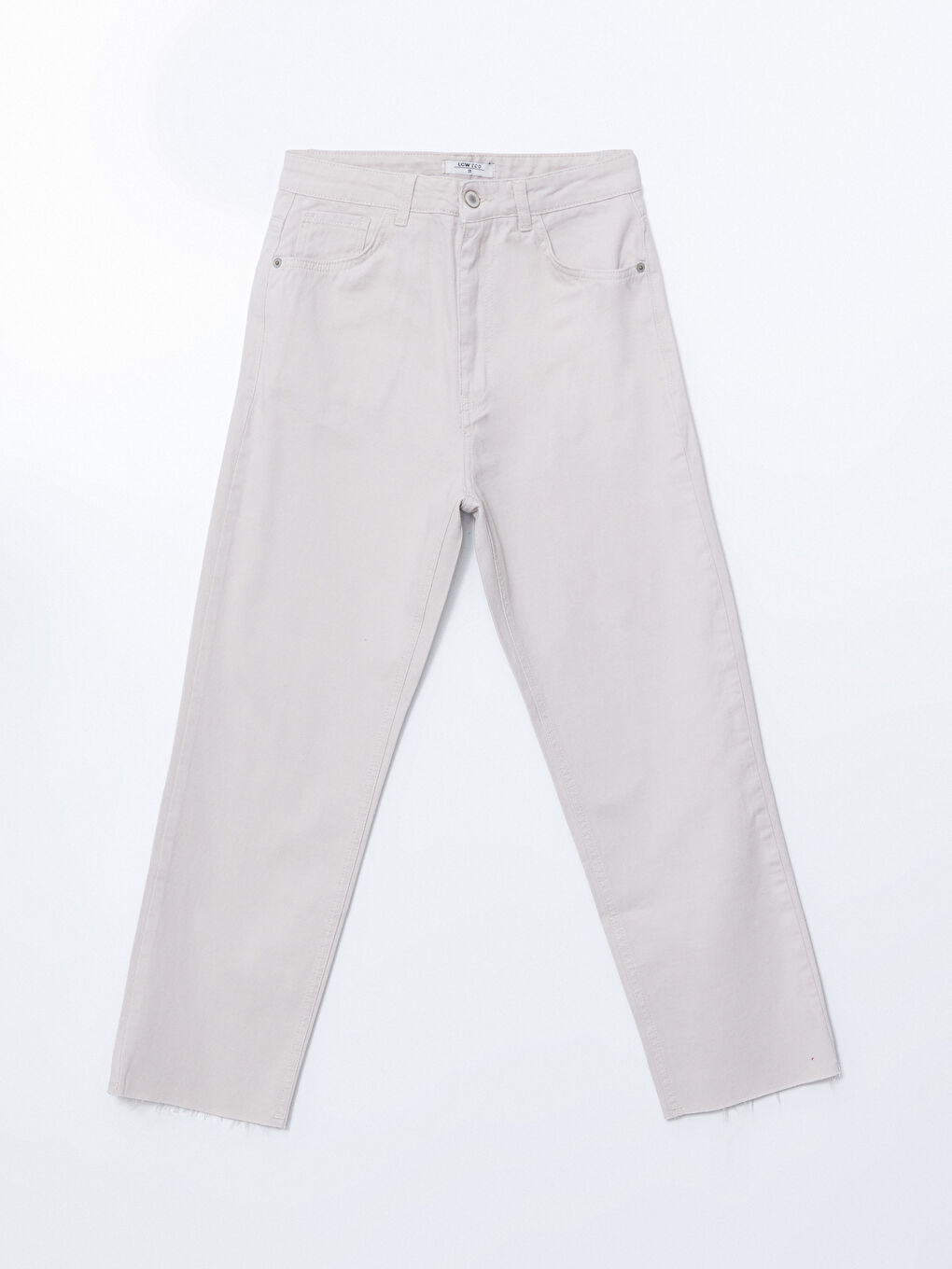 Bej Standart Fit Gabardin Kadın Pantolon-4