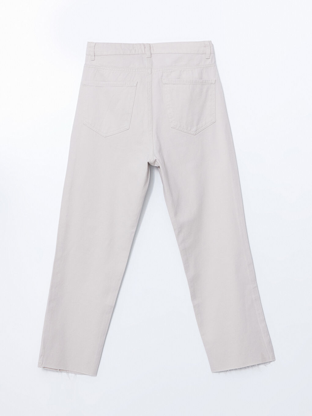 Bej Standart Fit Gabardin Kadın Pantolon-5