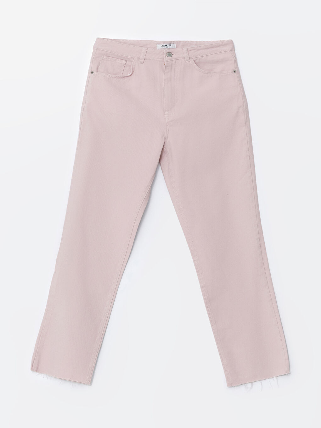Pembe Standart Fit Gabardin Kadın Pantolon-4