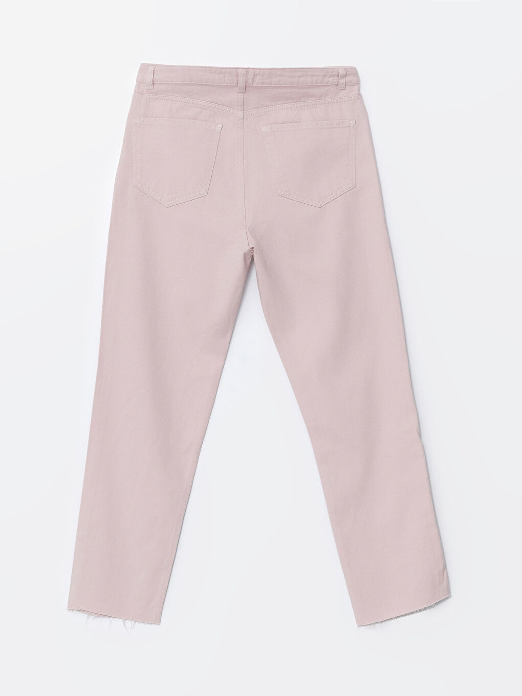 Pembe Standart Fit Gabardin Kadın Pantolon-5